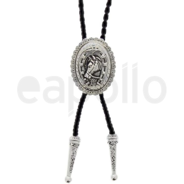 Vintage Western Horse Pendant Bolo Tie