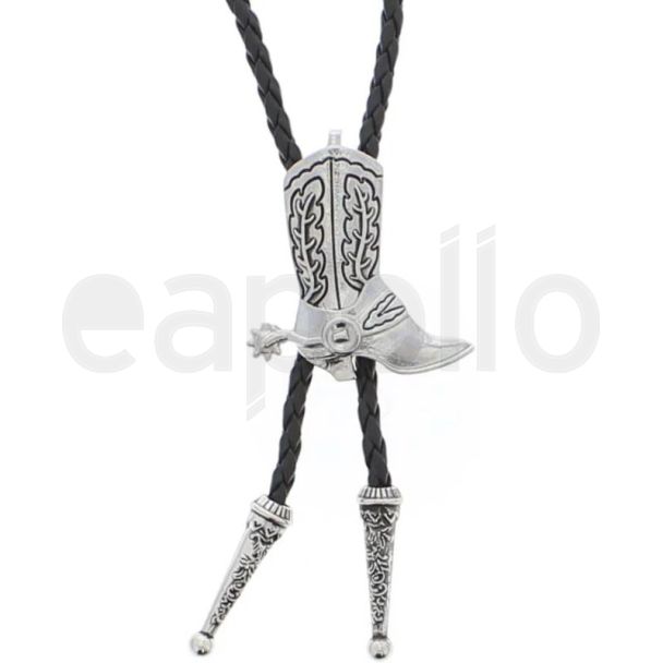 Vintage Western Cowboy Boot & Spur Bolo Tie