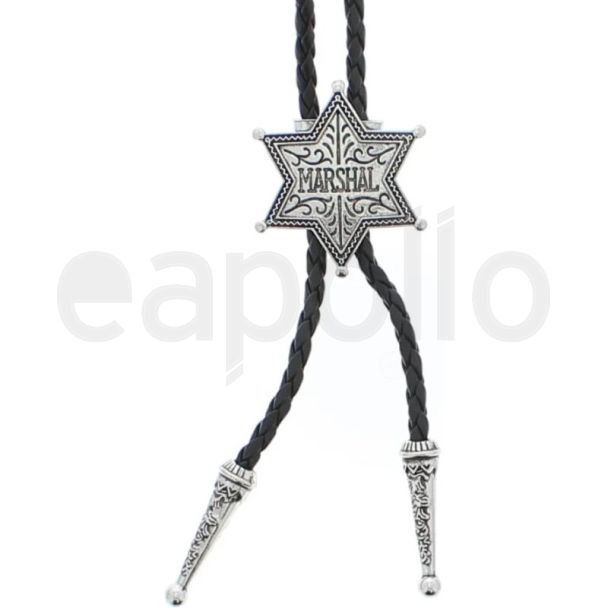 Vintage Western Marshal Star Bolo Tie