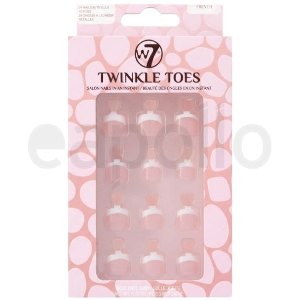W7 Twinkle Toes False 24 Glue-On Toenails 