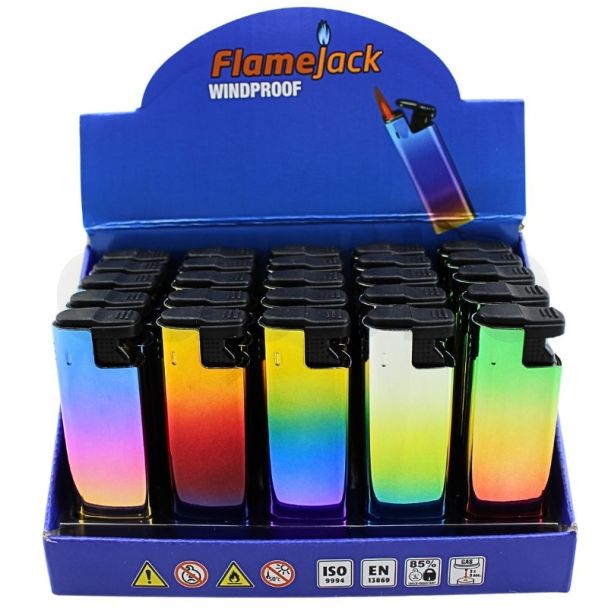 Wholesale Flamejack Windproof Lighters "Rainbow Design"- Assorted