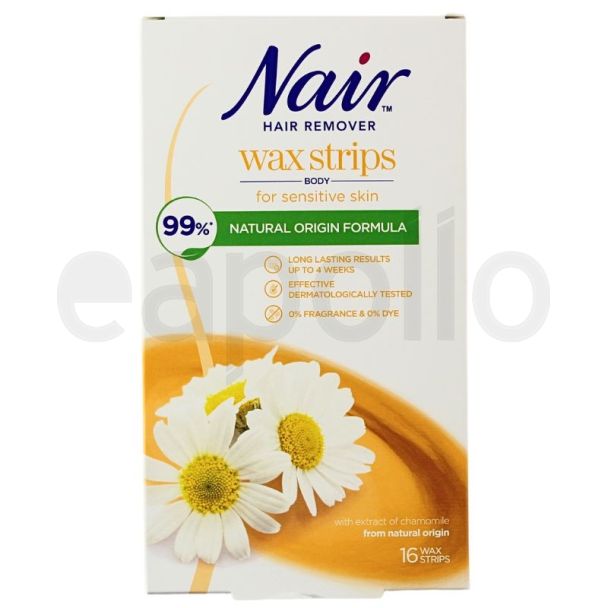 Nair Body Wax Strips For Sensitive Skin - 16 Wax Strips 