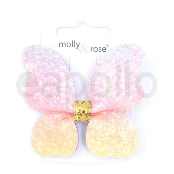 Rainbow Butterfly Glitter Hair Clips - Assorted - 5cm