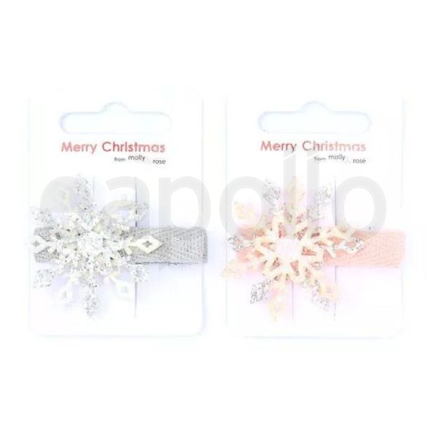 Sparkle Snowflake Hair Clips - Assorted - 4.5cm