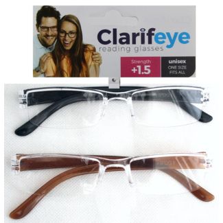 Clarifeye Reading Glasses +1.5 - Colours Assorted 
