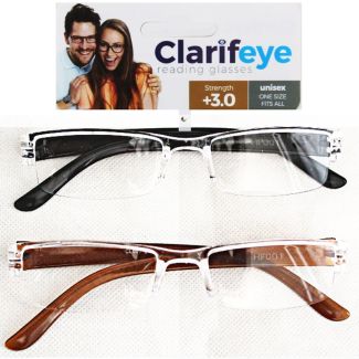 Clarifeye Reading Glasses +3.0 - Assorted Colours 