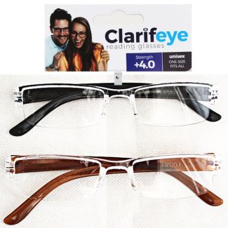 Clarifeye Reading Glasses +4.0 - Assorted Colours 