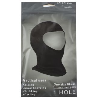 Thin 1 Hole Balaclava - Black 