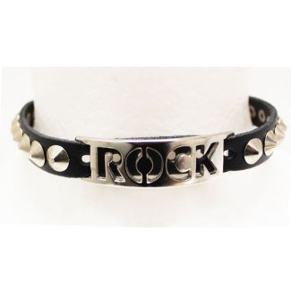 1 Row Conical Studded Rock Design Leather Choker