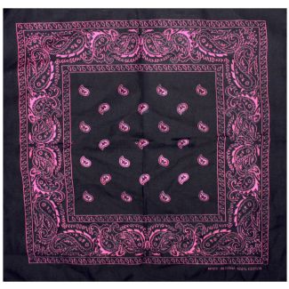 Paisley Bandana - Black/Pink