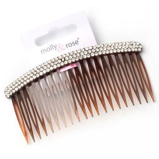 Diamante Tort French Side Hair Combs - 10cm