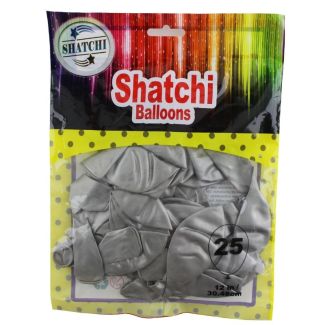 12" Latex Metallic Silver Balloons