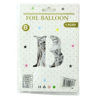 16" Letter "B" Air filled Foil Balloon - Silver