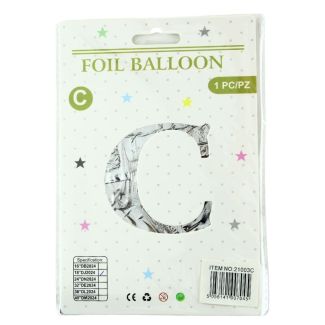 16" Letter "C" Air filled Foil Balloon - Silver