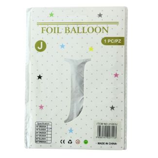 16" Letter "E" Air filled Foil Balloon - Silver