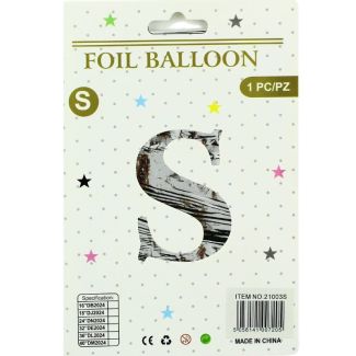 16" Letter "S" Air filled Foil Balloon - Silver