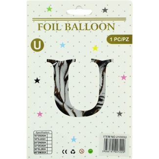 16" Letter "U" Air filled Foil Balloon - Silver