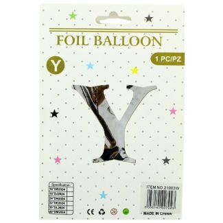 16" Letter "Y" Air filled Foil Balloon - Silver