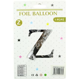 16" Letter "Z" Air filled Foil Balloon - Silver