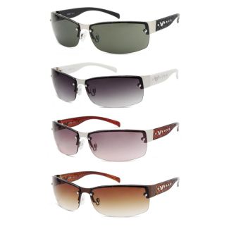 Men's Rimless Designer Rectangular Sunglasses - Assorted