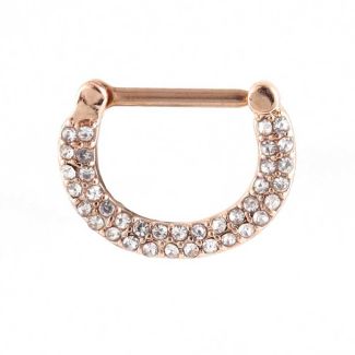 Wholesale Rose Gold Multi Gem Nipple Clicker 14mm