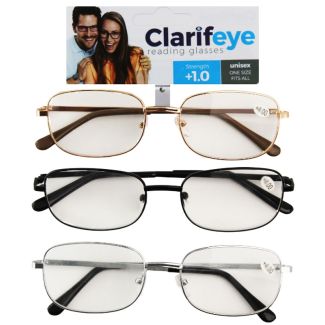 Clarifeye Reading Glasses +1.0 - Assorted Colours 