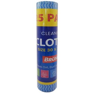 25pcs Bruno Blue Cleaning Cloths Roll