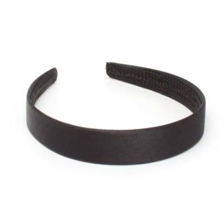 2.5cm Wide Shiny Satin Aliceband - Black 