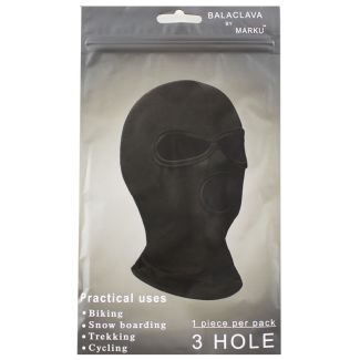Thin 3 Hole Balaclava - Black 