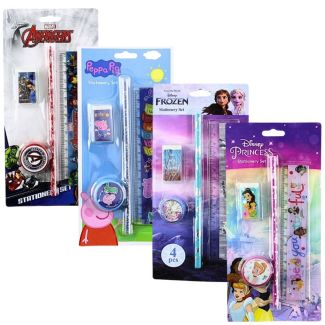 4pcs Kids Stationery Sets - Avengers, Peppa Pig, Frozen and Disney Princess Assortment