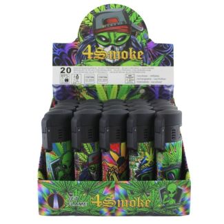 4Smk Electronic Jet Flame Lighters - Alien Leaf Design