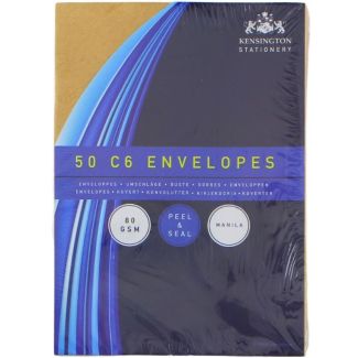 50pcs C6 Brown Letter Envelopes - Peel & Seal (114 x 162mm)