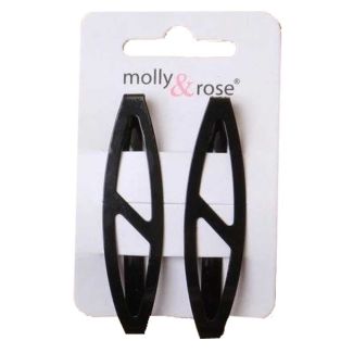 Wholesale Gilt Slash Barrette Hair Clip - Black