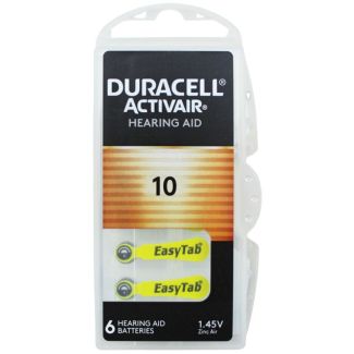 6pcs Duracell 10 (PR70) Zinc-Air Hearing Aid Batteries - 1.45V 