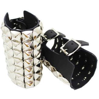 Wholesale 7 Row Pyramid Studded Leather Bracelet Wristband 