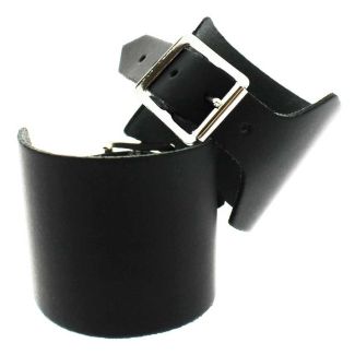 Wholesale Black Plain Leather Wristband (5cm)