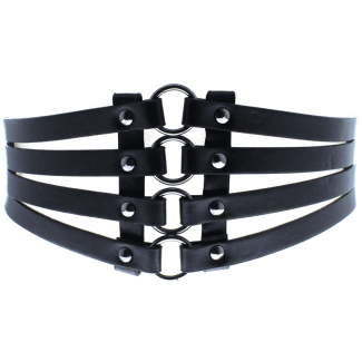 Four Strip Corset Belt - Black