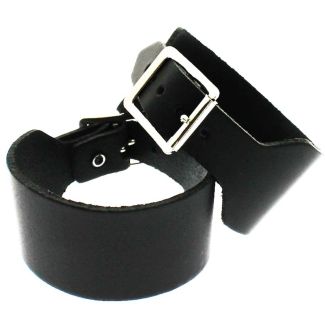 Wholesale Black Plain Leather Wristband (4cm)