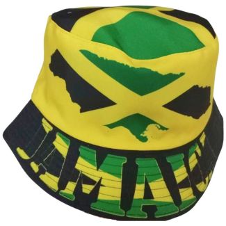 Adult Bucket Hat with Jamaica Map Flag Design