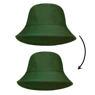 Adults 100% Cotton Reversible Bucket Hat - Olive