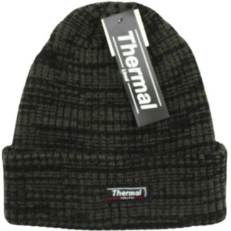 Adults Ribbed Thermal Ski Hat Two Tone 