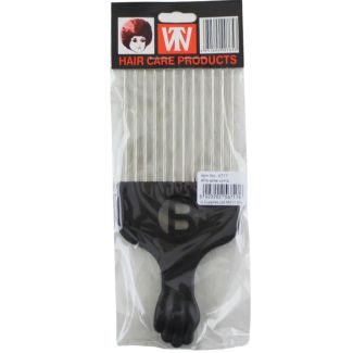 Black Afro Metal Spike Hair Comb - 16cm