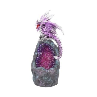 Amethyst Crystal Guard Dragon Figurine 15cm - Assorted