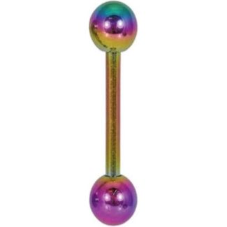Anodised Titanium Straight Barbell - Rainbow 
