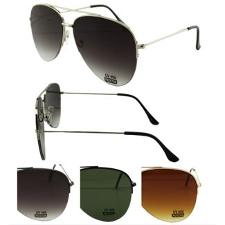 Unisex Aviator Semi Rimless Sunglasses - Assorted