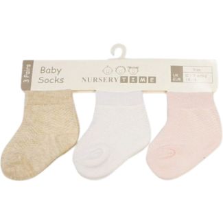 Baby Girls Plain Socks Set (3 Pack) – Assorted 