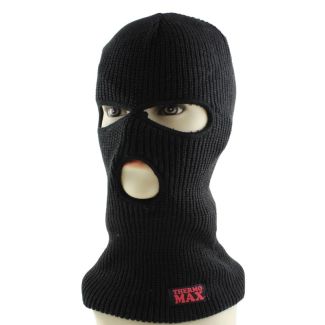 Knitted 3 Hole Balaclava - Black 