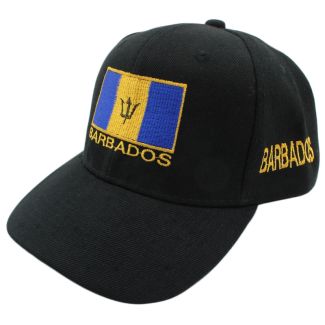 Barbados Flag Baseball Cap - Black