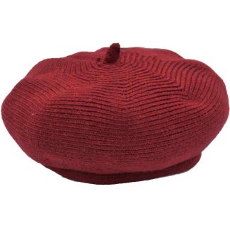 Wholesale Ladies Wool Beret Hat - Burgundy