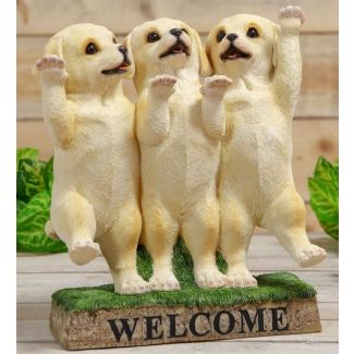 Wholesale Three Labrador Puppies Welcome Stand Ornament 